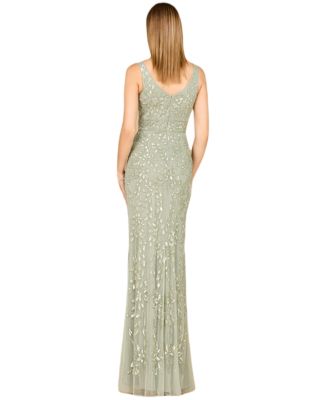 Women's Embellished Gown with Slit - OUTLET