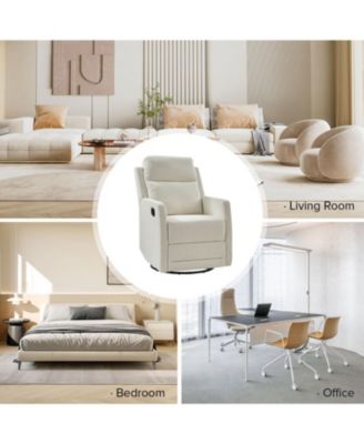 Coral Modern Ergonomic Swivel Rocker Manual Recliner