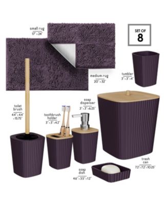 8-Piece Complete Bathroom Decor & Accessory Set with Bath Rugs