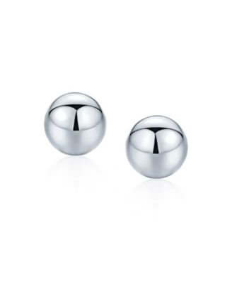 Set of Two Minimalist Drop Ball Earrings in Sterling Silver 2-10 MM Sizes