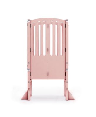 Contemporary Kitchen Helper Toddler Step Stool - Ivory: Adjustable, Kids Foldable Learning Toddler Tower with Safety Mat