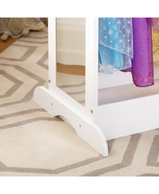 See and Store Dress Up Center - White: Kids' Pretend Play Clothes and Costume Armoire with Clothing Rack Storage and Mirror