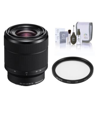 FE 28-70mm f/3.5-5.6 OSS Lens for Sony E, Bundle with 55mm UV Slim Filter, Cleaning Kit