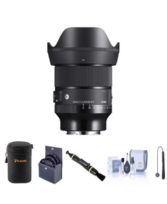 24mm f/1.4 DG DN Art Lens for Sony E Bundle with 72mm Filter Kit, Lens Case, Lens Cleaner, Cleaning Kit, Lens Cap Tether