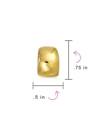 Set of 2 Huggie Shrimp Half Hoop Clip-On Earrings for Non-Pierced Gold Plated