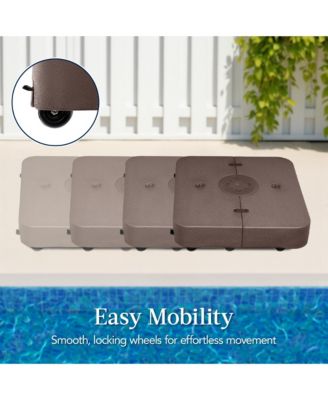 Heavy-Duty Outdoor Cantilever Base Stand w/ Wheels, Locks, Fillable 330lb Capacity