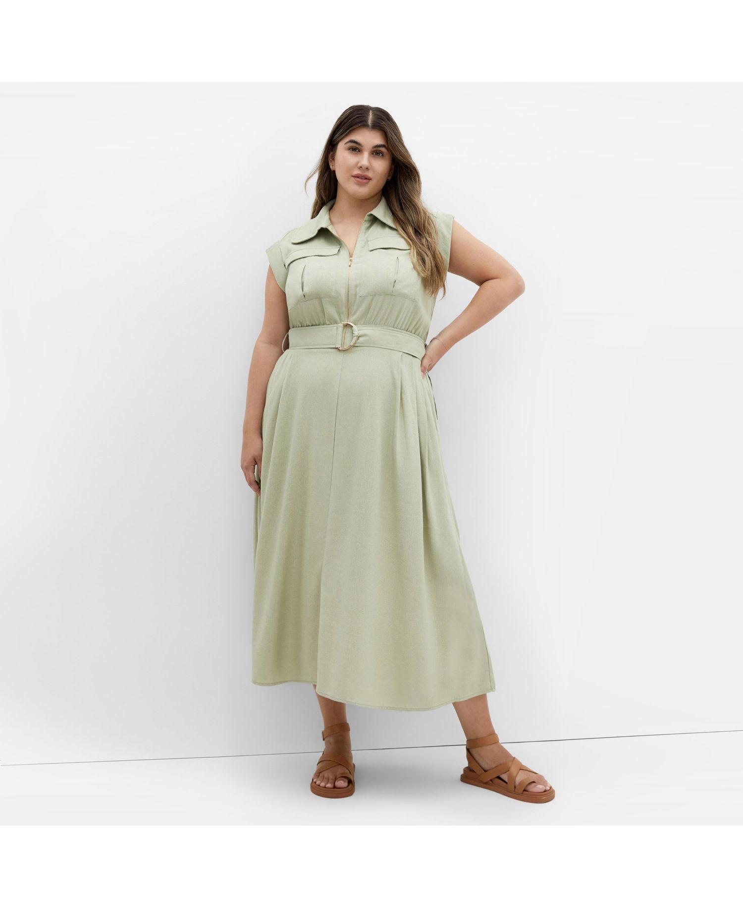 Plus Size Utility Midi Dress