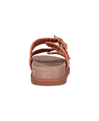 Women's Fausto Stitched Double Band Slip-On Sandals