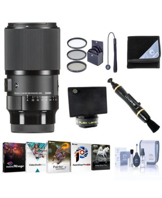 105mm f/2.8 DG DN ART Macro Lens for Sony E, Bundle with PC Software Kit, 62mm Filter Kit, Lens Wrap, Lens Shade, Cleaner, Cleaning Kit, Lens
