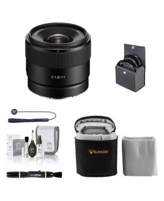 E 11mm f/1.8 Lens for Sony E, Bundle with ProOptic 55mm Filter Kit, Lens Case, Lens Cleaner, Cleaning Kit, Lens Cap Tether