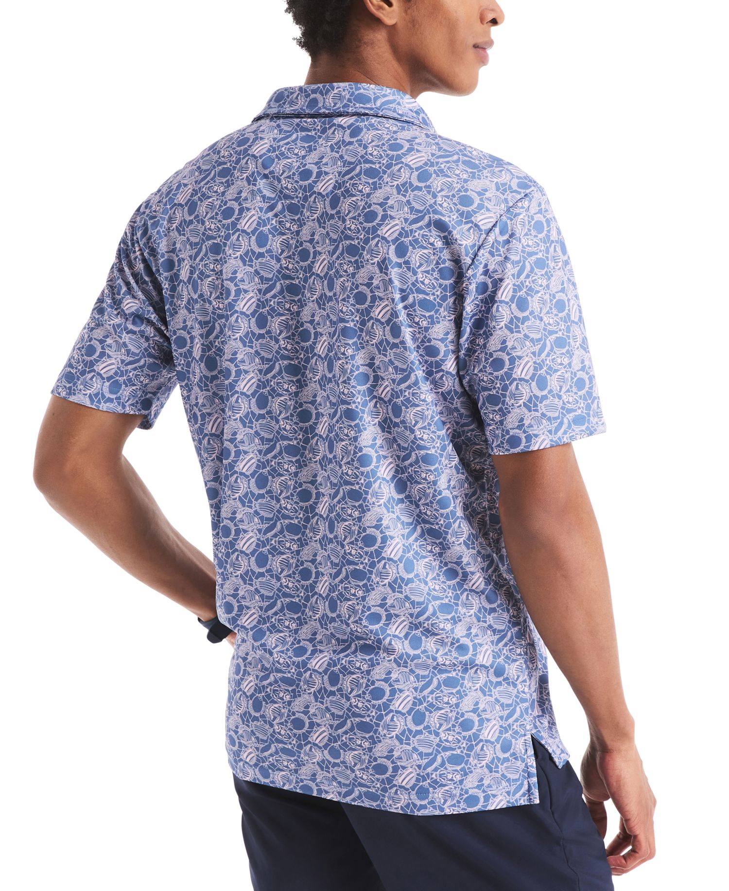 Men's Classic-Fit Moisture-Wicking Printed Performance Golf Polo Shirt