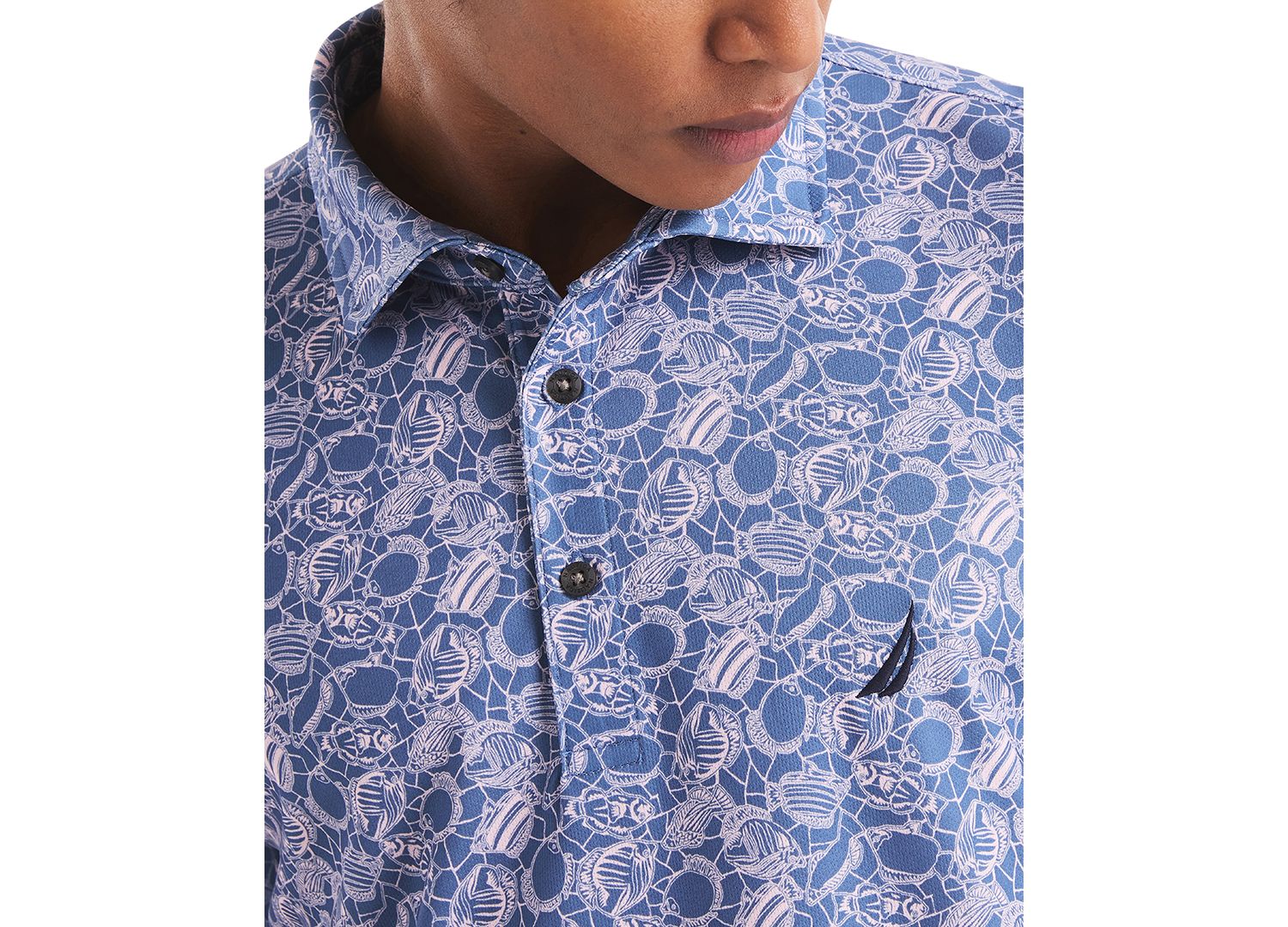 Men's Classic-Fit Moisture-Wicking Printed Performance Golf Polo Shirt