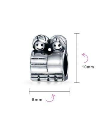 Happy Friendship Charm Bead Sterling Silver for European Bracelet