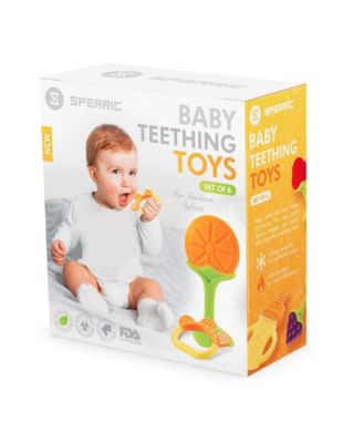 Sperric Baby Teether Toys for Babies 0-6 Months, Newborn Infant Baby Teethers Freezer Safe Silicone Baby Teether Toys, Frozen Teething Toys for Babies 0-6 Months, Baby Teethers Toys 6 Pack - Perfect Baby Gift