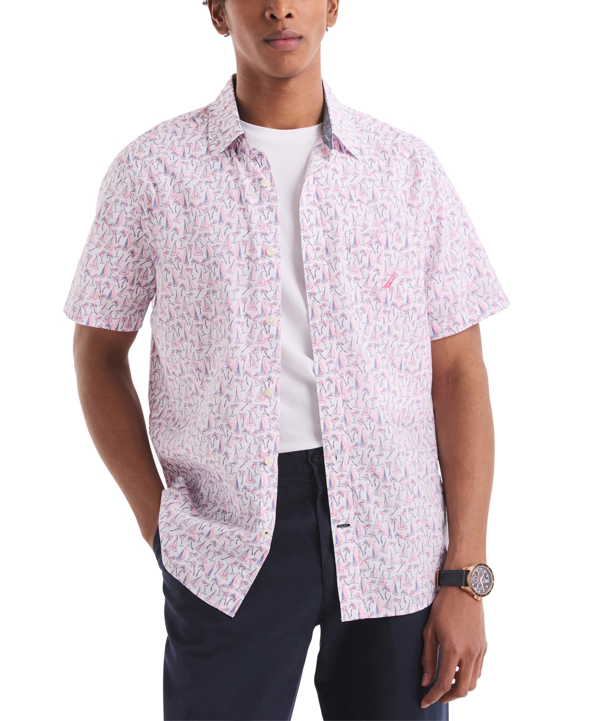 Nautica Men's Classic-fit Printed Button-down Shirt