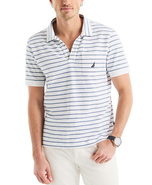 alfani Nautica Men's Classic-Fit Stripe Seersucker Polo Shirt Men's Fashion & Accessories