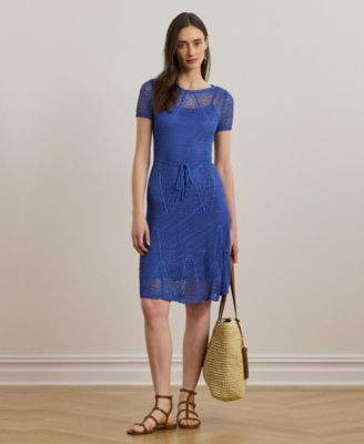 Lauren Ralph Lauren - Women's Pointelle Short-Sleeve Sweater Dress