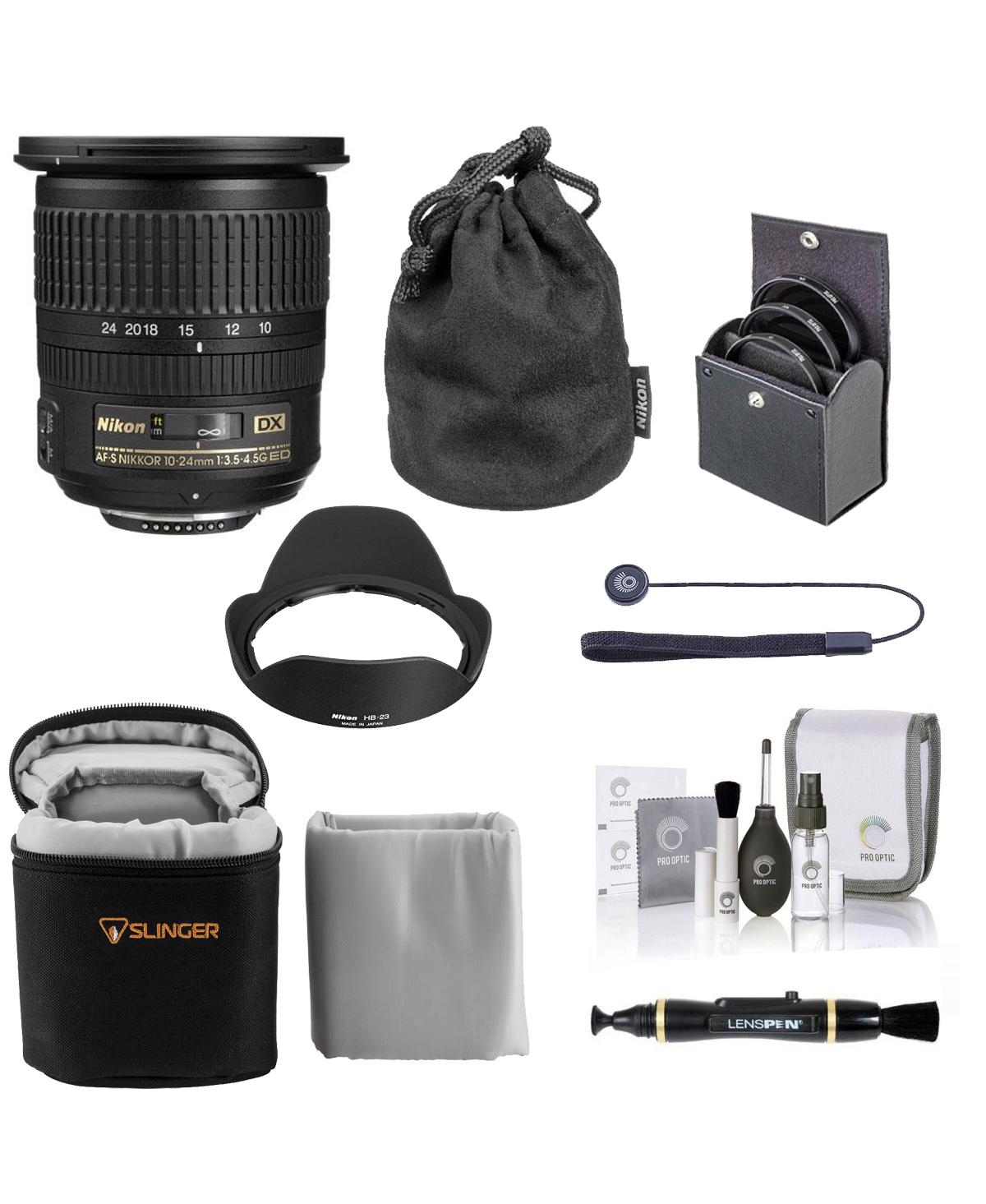 Nikon 10-24mm f/3.5-4.5G Ed-if Af-s Dx Nikkor Lens, Bundle with ProOptic 77mm Filter Kit, Soft Lens Case, Lens Cleaner, Cleaning Kit, Lens Cap Tether