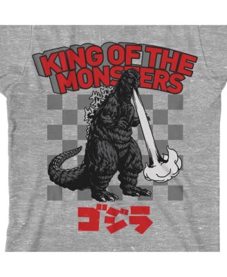 Boys King Of The Monsters Crew Neck Short Sleeve Athletic Heather T-shirt-XL