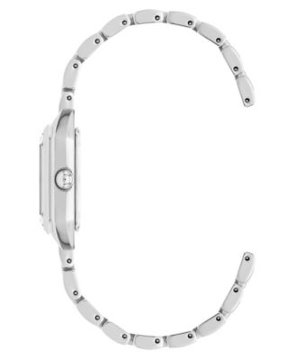 Women's Quartz Petite Octagonal Silver-Tone Metal Alloy Bracelet Watch, 21mm