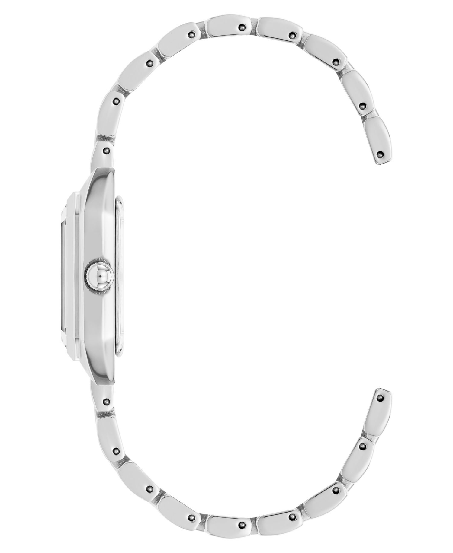Women's Quartz Petite Octagonal Silver-Tone Metal Alloy Bracelet Watch, 21mm