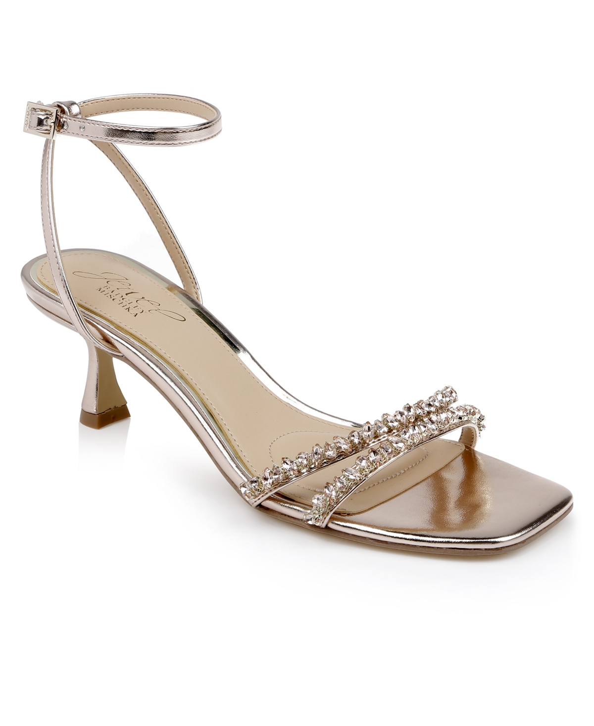 Women's Nayla Kitten Heel Dress Sandals - Rose Gold Metallic