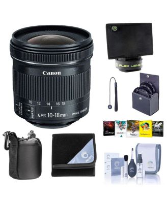 EF-S 10-18mm f/4.5-5.6 IS STM Lens, Bundle with ProOptic 67mm Filter Kit, Flex Lens Shade, Lens Case, Cleaning Kit, Lens Cap Tether, Lens Wrap