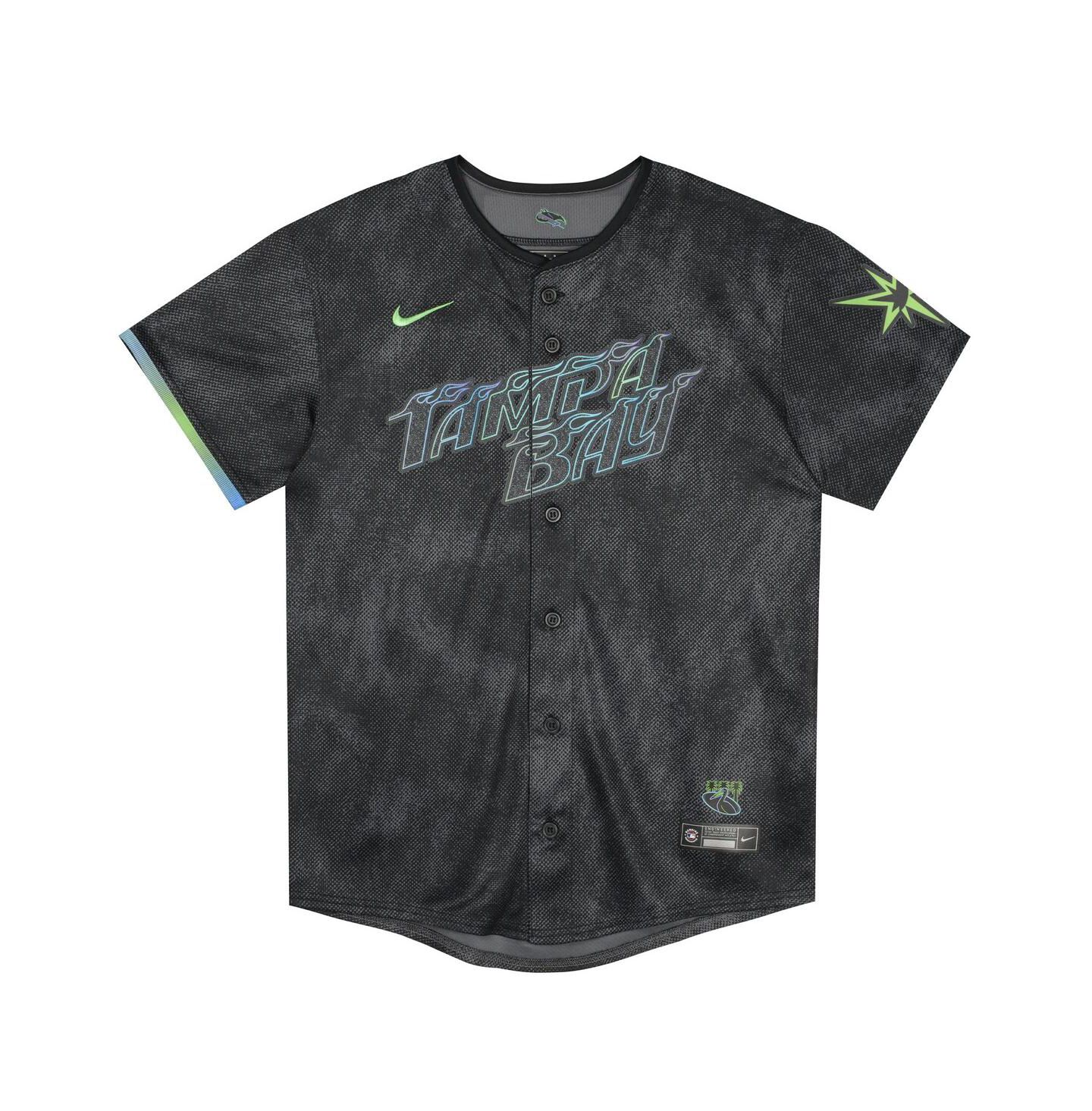 Детское джерси Nike Preschool Black Tampa Bay Rays City Connect Jersey — фото 3