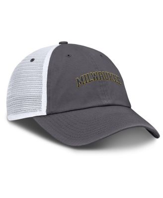 Men's Gray Milwaukee Brewers Wordmark Club Adjustable Trucker Hat