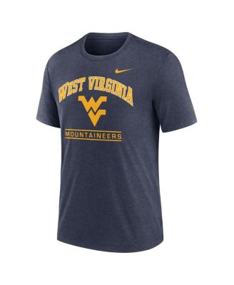 Men's Navy West Virginia Mountaineers Arch Over Logo Tri-Blend T-Shirt