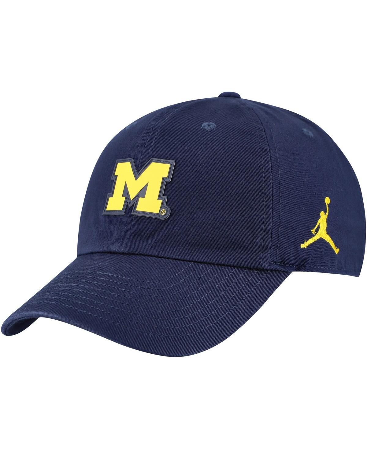 Jordan Men's Navy Michigan Wolverines Club Swoosh Performance Adjustable Hat In Navy