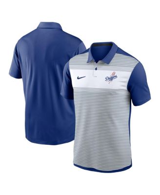 Nike - Men's White/Royal Los Angeles Dodgers Vapor Striped Performance Polo