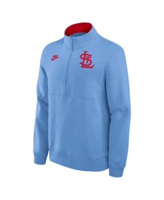 Men's Light Blue St. Louis Cardinals Cooperstown Collection Fleece Half-Zip Pullover Sweatshirt