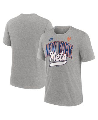 Nike - Men's Heather Gray New York Mets Cooperstown Collection Retro Tri-Blend T-Shirt