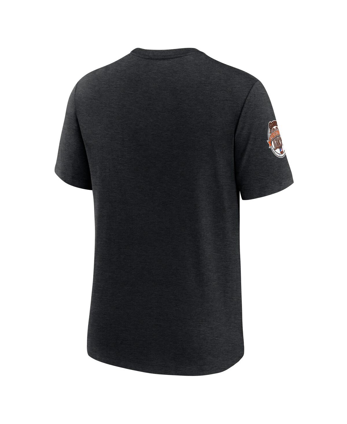 Nike Heather Black San Francisco Giants Cooperstown Collection Eras Tri-blend T-shirt In Heather Black