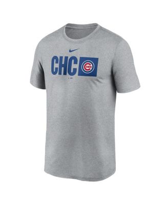 Men's Heather Gray Chicago Cubs Tri-Code Legend T-Shirt
