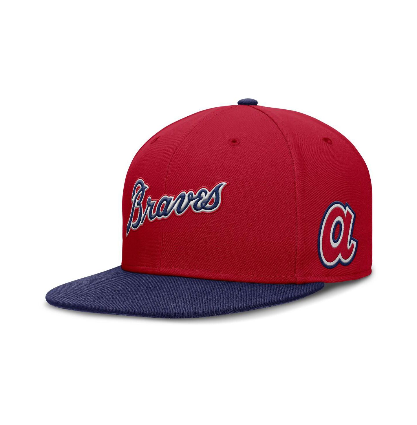 Мужская кепка Nike Red Atlanta Braves True Performance Fitted Hat — фото 4