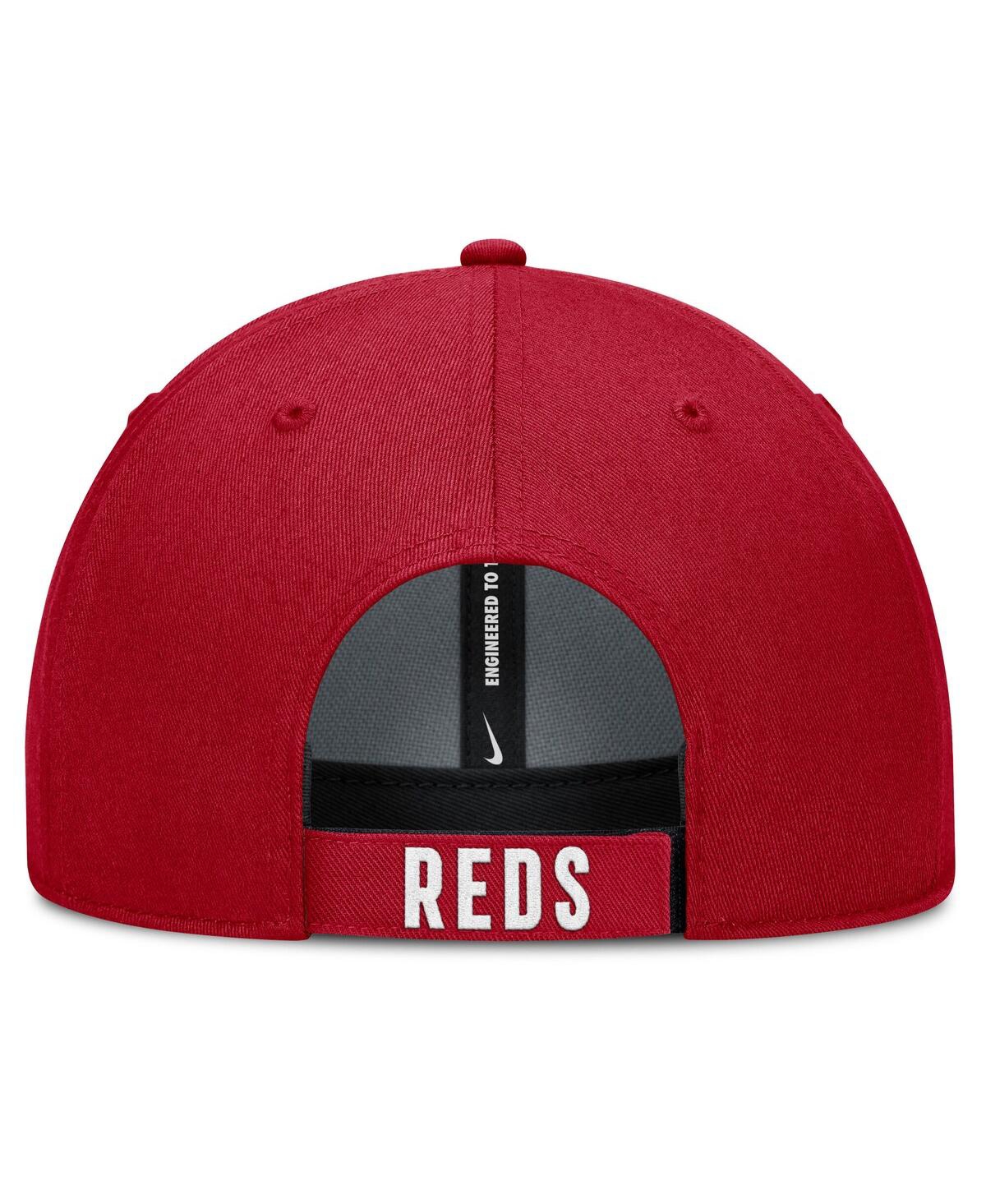 Nike Men's White/red Cincinnati Reds Club Performance Adjustable Hat In White,red