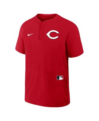Men's Red Cincinnati Reds Authentic Collection Raglan Short Sleeve Windshirt