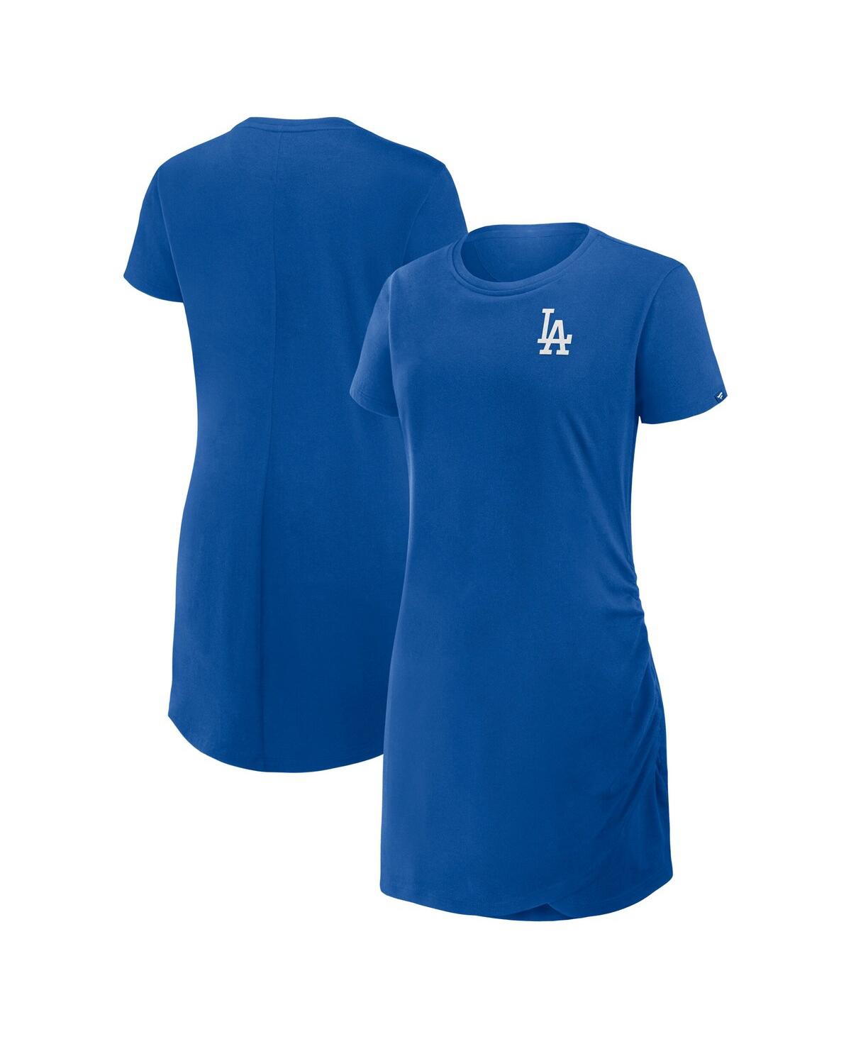 Fanatics Women's Royal Los Angeles Dodgers Relaxed Fit Drape T-shirt Dress In Royal
