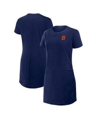 Fanatics - Women's Navy Detroit Tigers Relaxed fit Drape T-Shirt Dress