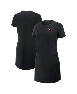 Fanatics - Women's Black Georgia Bulldogs Relaxed fit Drape T-Shirt Dress
