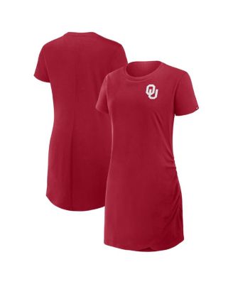 Fanatics - Women's Crimson Oklahoma Sooners Relaxed fit Drape T-Shirt Dress