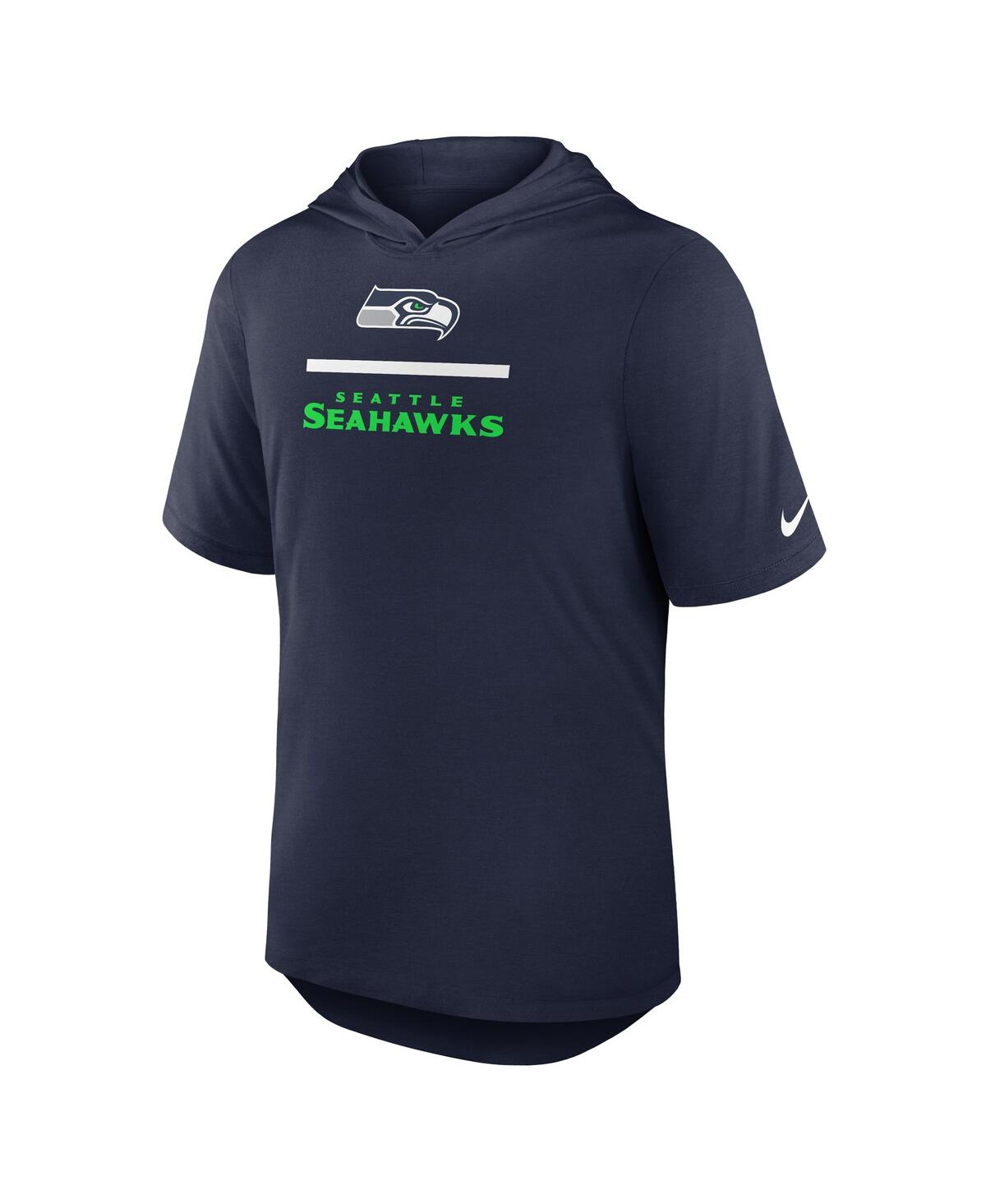 Nike Men's College Navy Seattle Seahawks Lockup Tri-blend Hoodie T-shirt In Blue