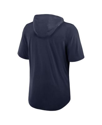 Men's Navy Denver Broncos Lockup Tri-Blend Hoodie T-Shirt