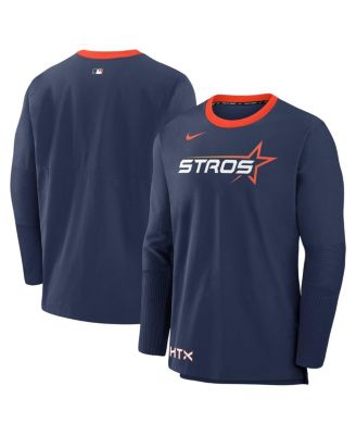 Nike - Men's Navy Houston Astros 2025 City Connect Authentic Collection Lightweight Player Tri-Blend Performance Long Sleeve T-Shirt