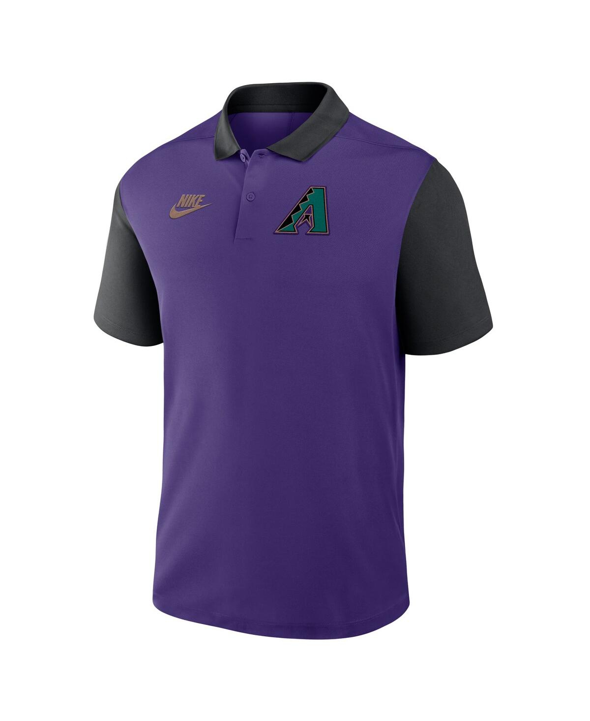 Nike Men's Purple/black Arizona Diamondbacks Cooperstown Collection Color-block Victory Performance Polo In Purple