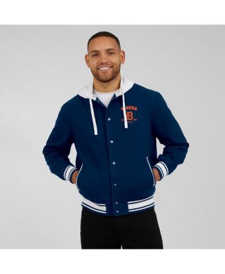 Men's&nbsp;Navy Detroit Tigers Full-Snap Hooded Jacket