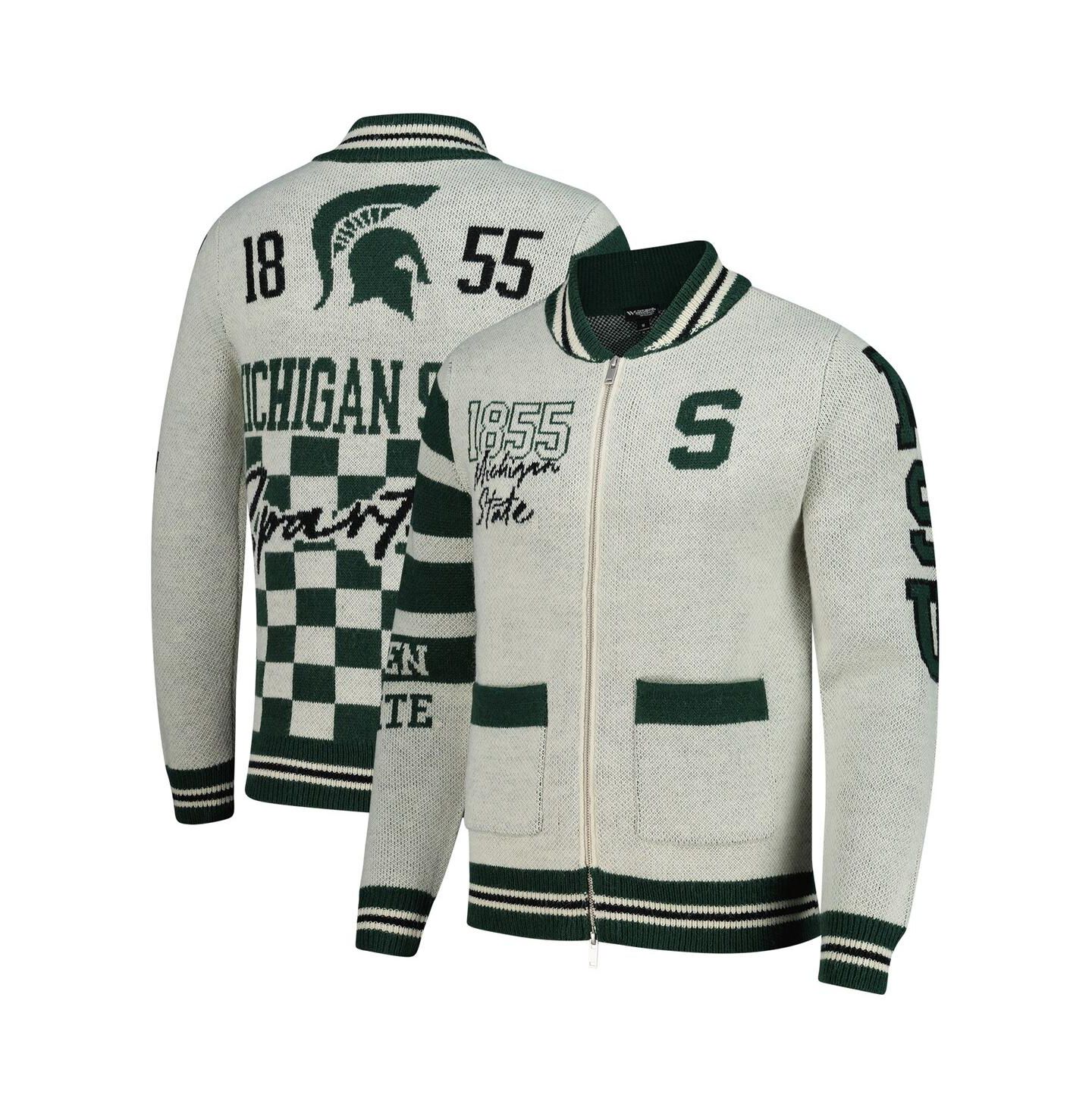 Свитер Colosseum Cream Michigan State Spartans Wild Collective Button-Up Jacquard — фото 1