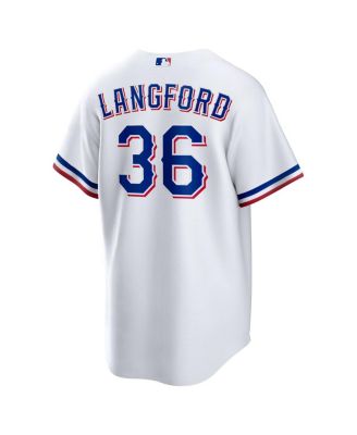 Men's Wyatt Langford White Texas Rangers Home Replica Jersey